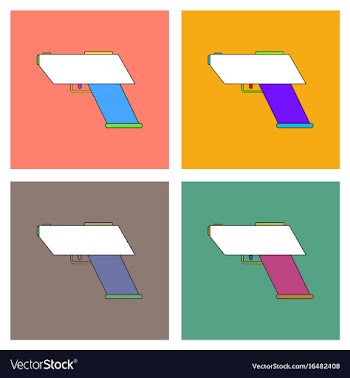 Flat icon design collection electric gun vector image