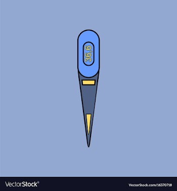 Flat icon design collection electronic thermometer vector image