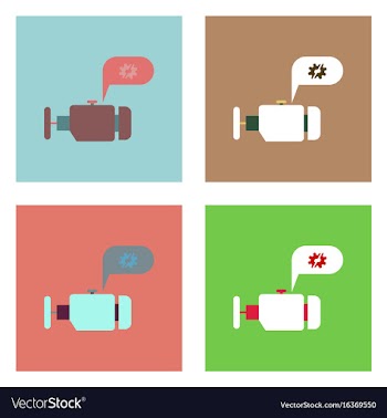 Flat icon design collection engine and broken gear vector image