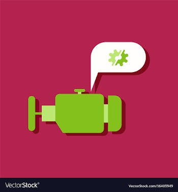 Flat icon design collection engine and broken vector image