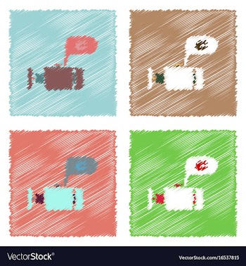 Flat icon design collection engine and broken vector image