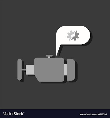 Flat icon design collection engine and broken vector image
