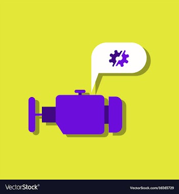 Flat icon design collection engine and broken vector image