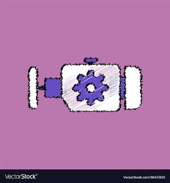 Flat icon design collection engine and gear in vector image