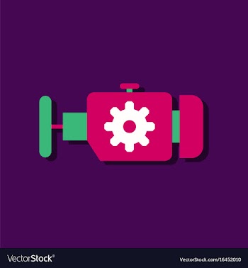 Flat icon design collection engine and gear in vector image