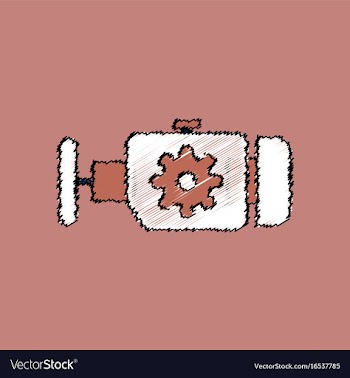 Flat icon design collection engine and gear in vector image