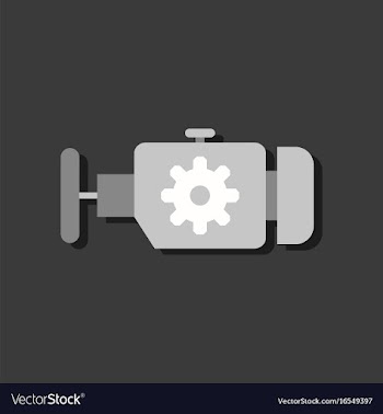 Flat icon design collection engine and gear in vector image