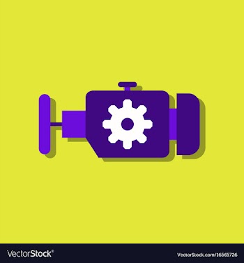 Flat icon design collection engine and gear in vector image