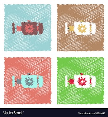 Flat icon design collection engine and gear in vector image
