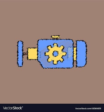 Flat icon design collection engine and gear in vector image