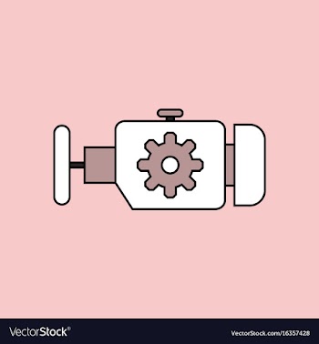 Flat icon design collection engine and gear vector image