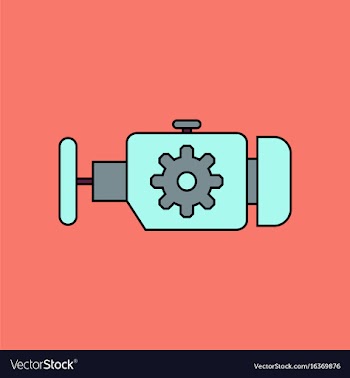 Flat icon design collection engine and gear vector image