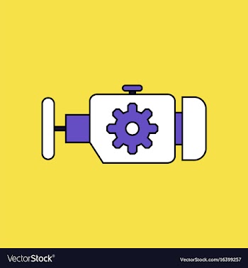 Flat icon design collection engine and gear vector image