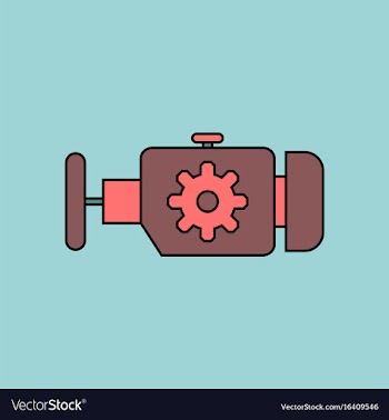 Flat icon design collection engine and gear vector image