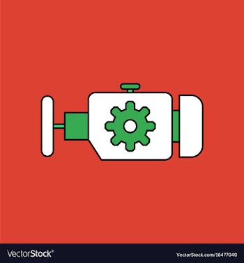 Flat icon design collection engine and gear vector image