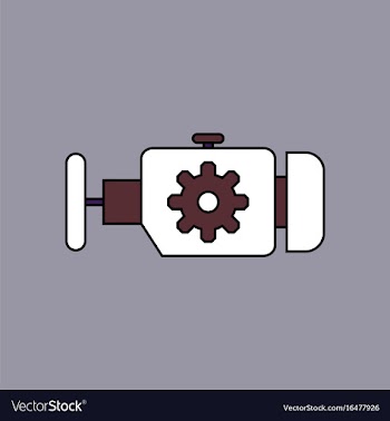 Flat icon design collection engine and gear vector image