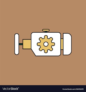 Flat icon design collection engine and gear vector image