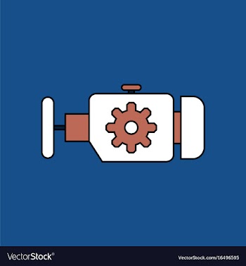 Flat icon design collection engine and gear vector image