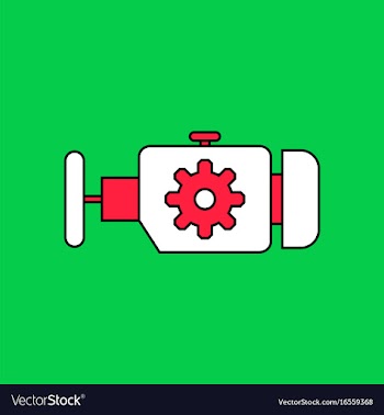 Flat icon design collection engine and gear vector image