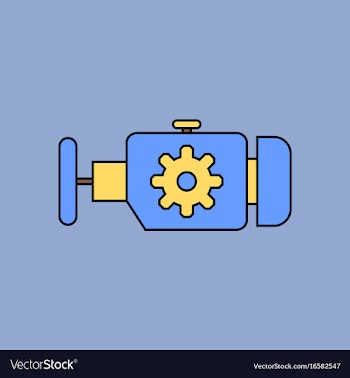 Flat icon design collection engine and gear vector image