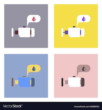 Flat icon design collection engine and oil vector image