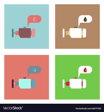Flat icon design collection engine and oil vector image