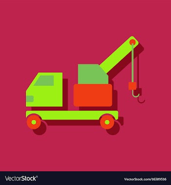 Flat icon design collection evacuator silhouette vector image