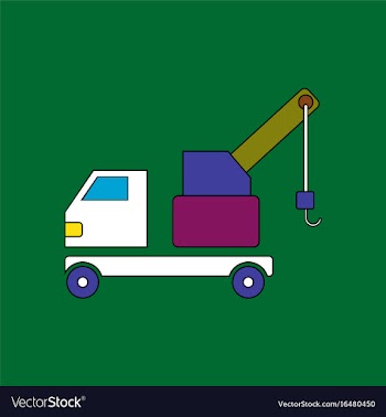 Flat icon design collection evacuator silhouette vector image