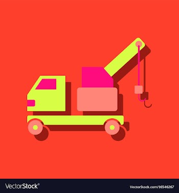 Flat icon design collection evacuator silhouette vector image