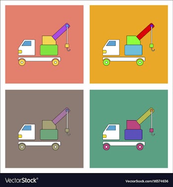 Flat icon design collection evacuator silhouette vector image