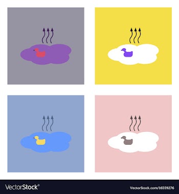 Flat icon design collection evaporation of water vector image