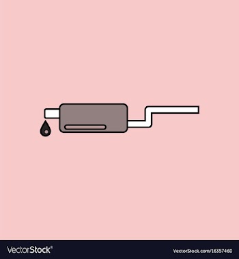 Flat icon design collection exhaust pipe and drop vector image