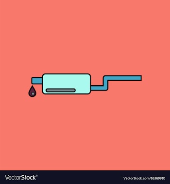 Flat icon design collection exhaust pipe and drop vector image