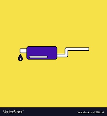 Flat icon design collection exhaust pipe and drop vector image