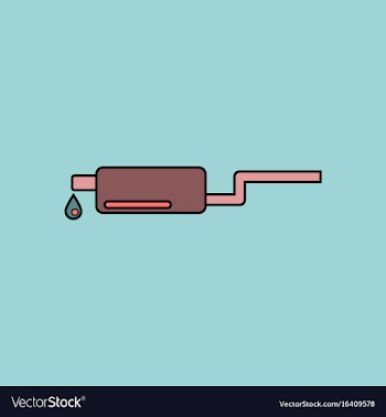 Flat icon design collection exhaust pipe and drop vector image