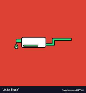Flat icon design collection exhaust pipe and drop vector image