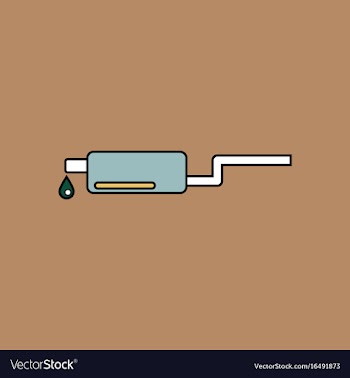 Flat icon design collection exhaust pipe and drop vector image