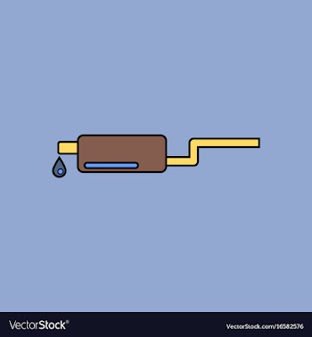 Flat icon design collection exhaust pipe and drop vector image