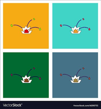 Flat icon design collection explosion and shards vector image