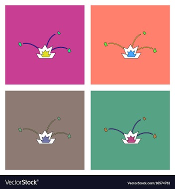 Flat icon design collection explosion and shards vector image