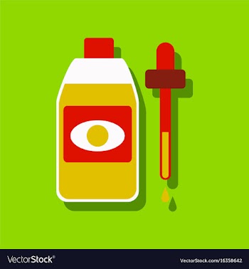 Flat icon design collection eye drops icon in vector image
