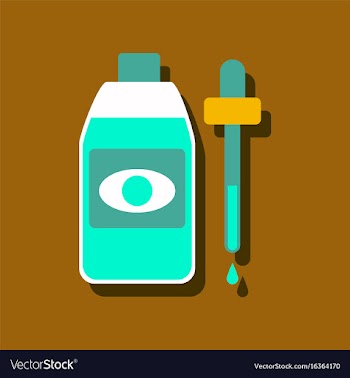 Flat icon design collection eye drops icon in vector image