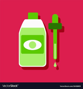 Flat icon design collection eye drops icon in vector image