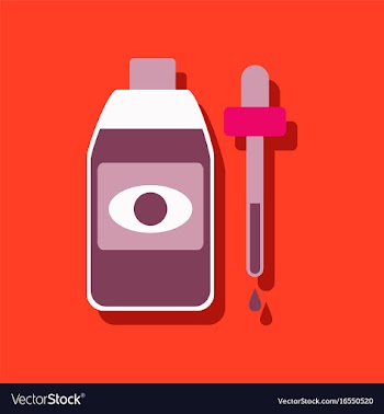 Flat icon design collection eye drops icon in vector image