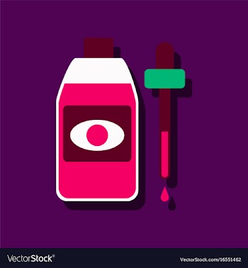 Flat icon design collection eye drops icon in vector image