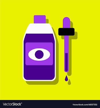 Flat icon design collection eye drops icon in vector image