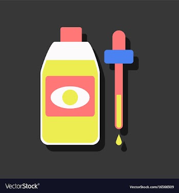 Flat icon design collection eye drops icon in vector image