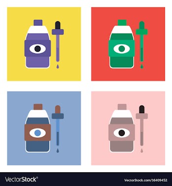 Flat icon design collection eye drops icon vector image