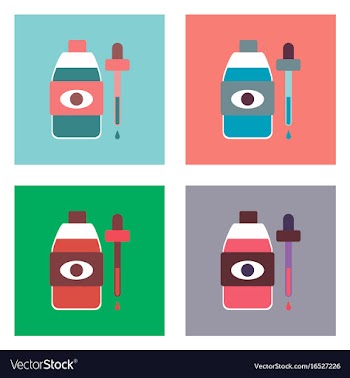 Flat icon design collection eye drops icon vector image