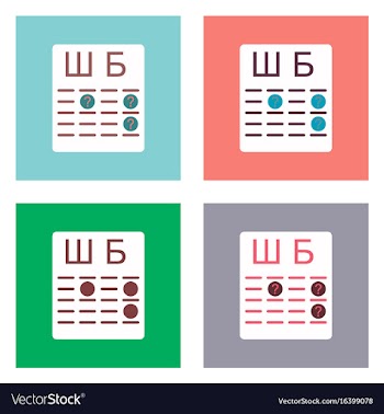 Flat icon design collection eye test with check vector image